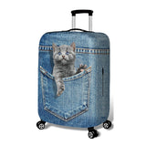 Animal Lover Denim-Look Luggage Cover