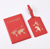 Gilded Vegan Leather Passport Cover And Luggage Tag