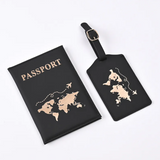 Gilded Vegan Leather Passport Cover And Luggage Tag