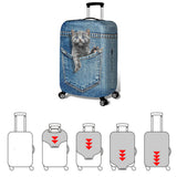Animal Lover Denim-Look Luggage Cover