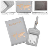 Gilded Vegan Leather Passport Cover And Luggage Tag