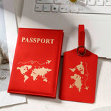 Gilded Vegan Leather Passport Cover And Luggage Tag