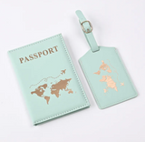 Gilded Vegan Leather Passport Cover And Luggage Tag