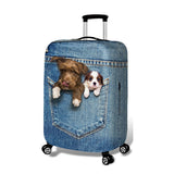 Animal Lover Denim-Look Luggage Cover