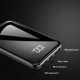 20000mAh Ultra-Thin Mirror Portable Power Bank