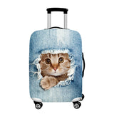 Animal Lover Denim-Look Luggage Cover