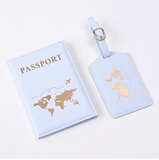 Gilded Vegan Leather Passport Cover And Luggage Tag